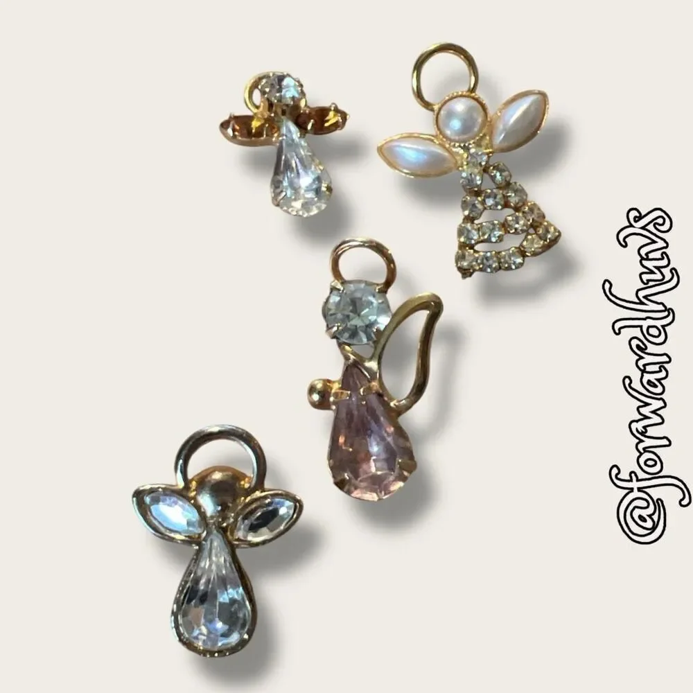 Bundle Sale 3 for $15 | Angel Pin Set – Four with Butterfly Backings - One With